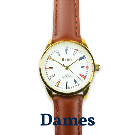 Ladies watch gold with signal flags