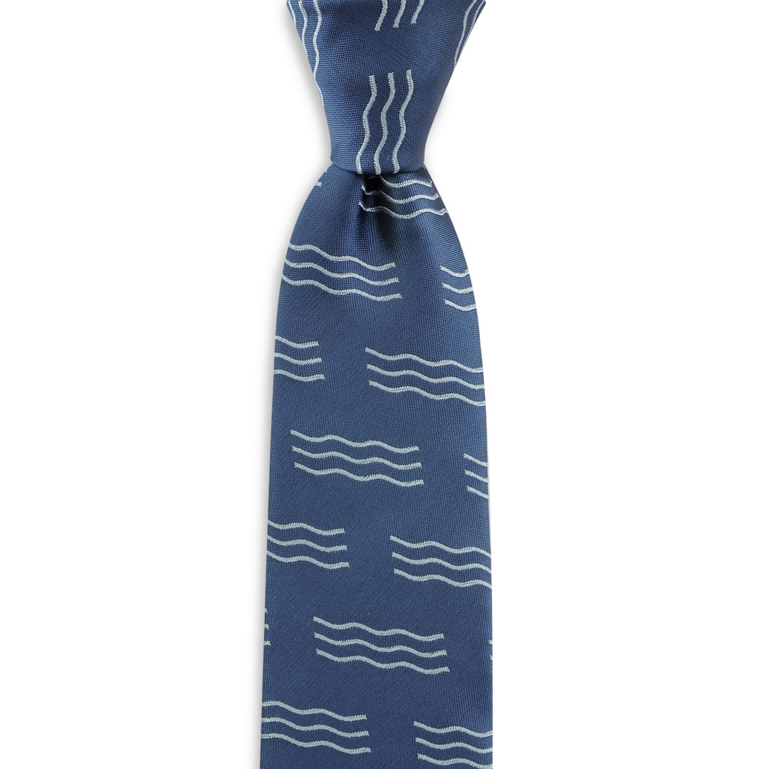 Necktie with waves pattern