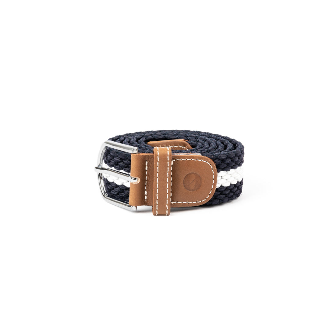 Elasticated belt with leather loop