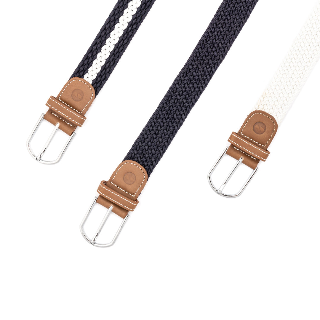 Elasticated belt with leather loop